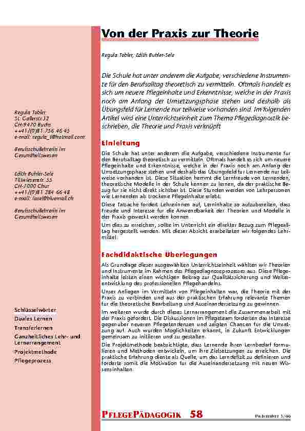 Von der Praxis zur Theorie