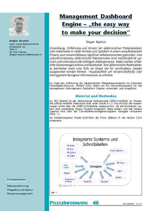 Management DashboardEngine – „the easy wayto make your decision“