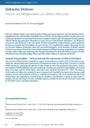 Betreutes WohnennMotive und Alltagserleben von älteren Menschen