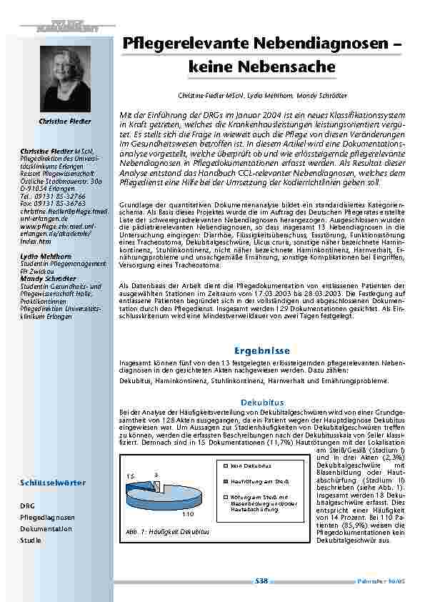 Pflegerelevante Nebendiagnosen – keine Nebensache