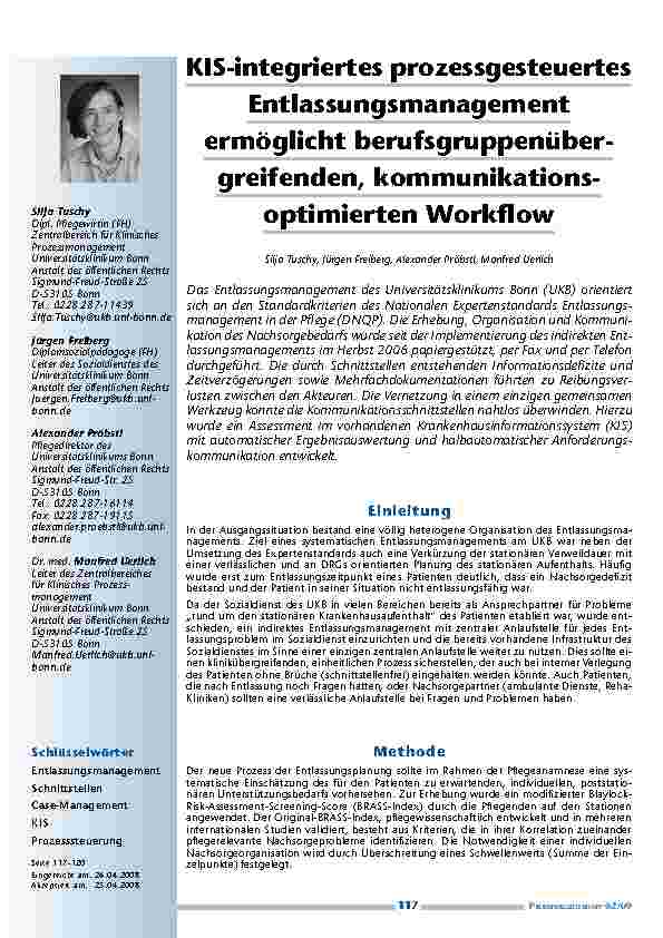 KIS-integriertes prozessgesteuertes Entlassungsmanagement ermöglicht berufsgruppenübergreifenden, kommunikationsoptimierten Workflow