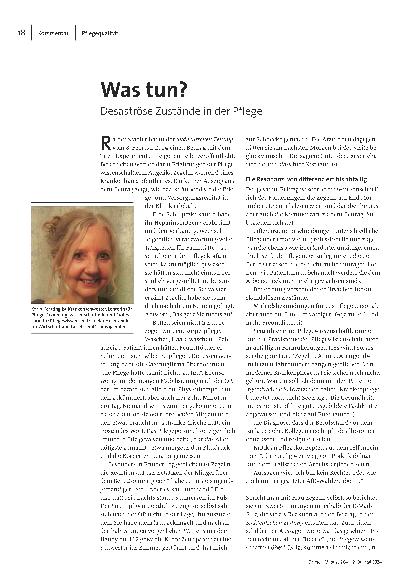 Was tun? Desaströse Zustände in der Pflege
