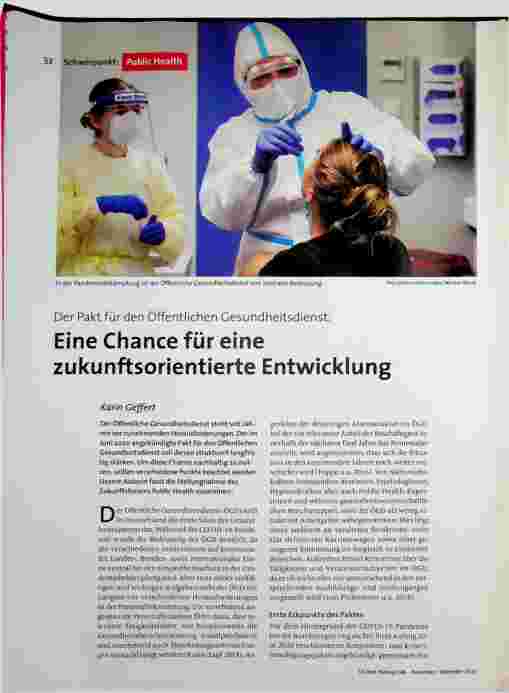 Der Pakt für den Öffentlichen Gesundheitsdienst: Eine Chance für eine zukunftsorientierte Entwicklung