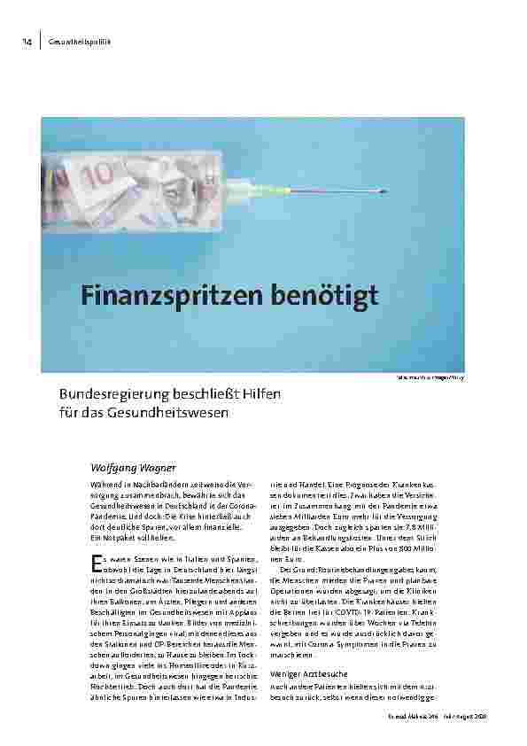 Finanzspritzen benötigt: Bundesregierung beschließt Hilfen für das Gesundheitswesen.