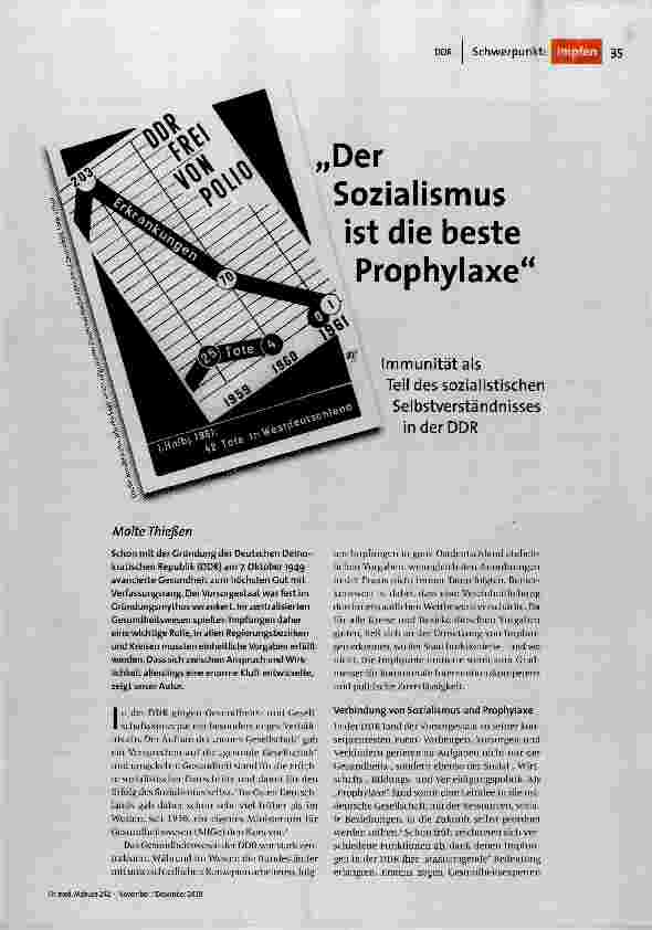 Der Sozialismus ist die beste Prophylaxe