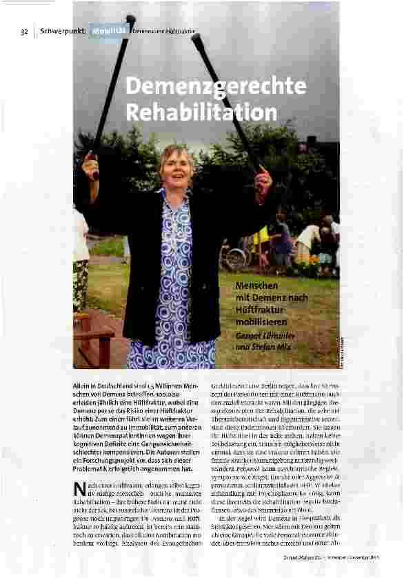 Demenzgerechte Rehabilitation