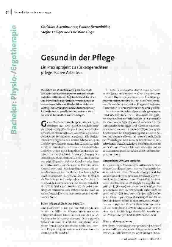 Gesund in der Pflege