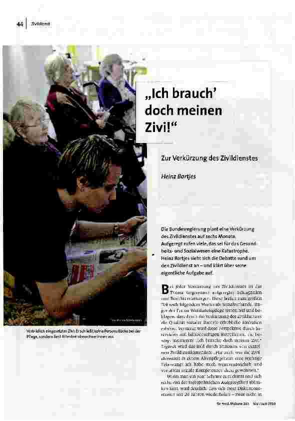„Ich brauche doch meinen Zivi!