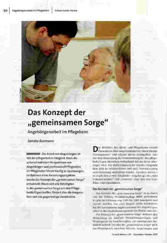 Das Konzept der „gemeinsamen Sorge