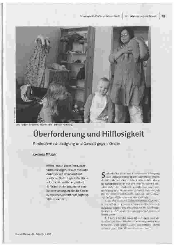 Überforderung und HilflosigkeitKindesvernachlässigung und Gewalt gegen Kinder