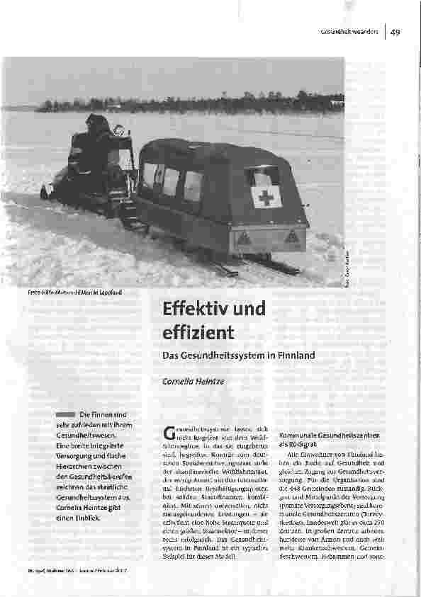 Effektiv und effizientDas Gesundheitssystem in Finnland