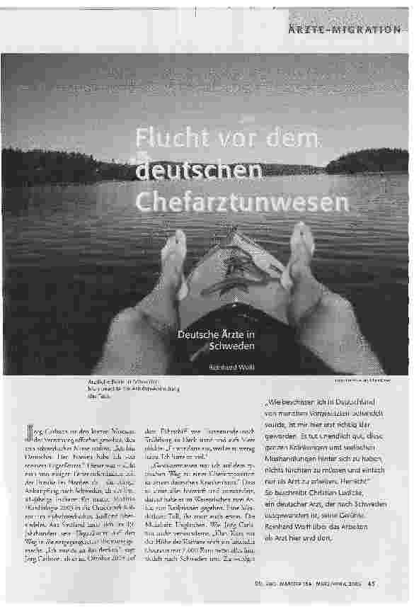 Flucht vor dem deutschen ChefarztunwesenDeutsche Ärzte in Schweden