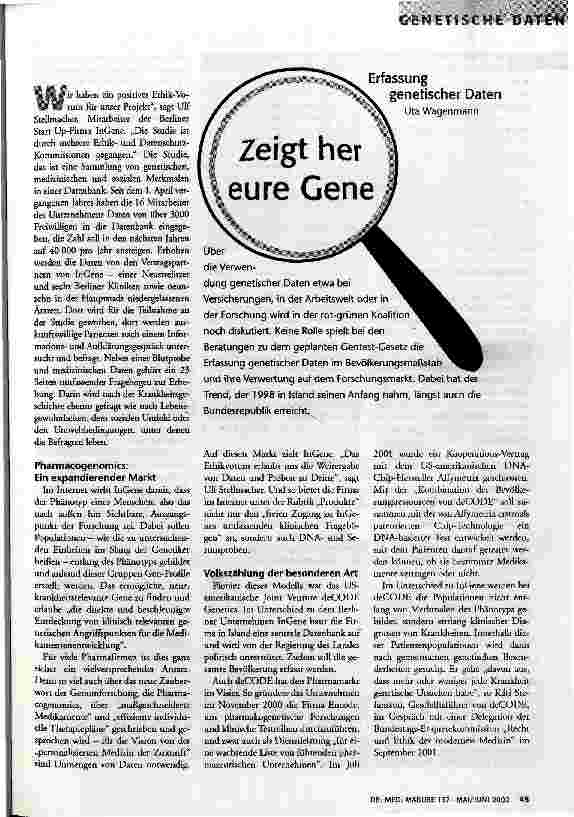 Zeigt her eure Gene