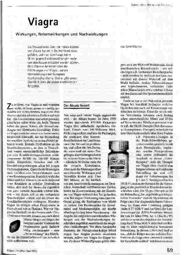 Viagra Wirkungen, Nebenwirkungen und Nachwirkungen