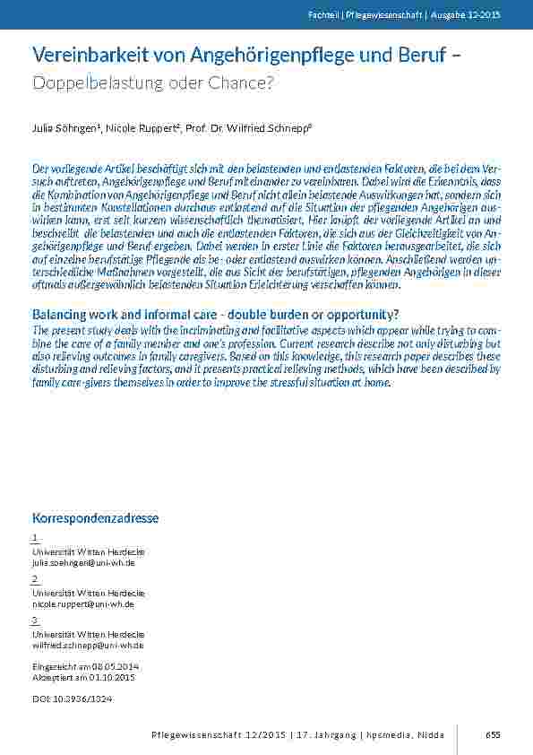 Vereinbarkeit von Angehörigenpflege und Beruf – Doppelbelastung oder Chance?