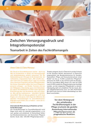Pflege, Arbeit und Fachkräfte